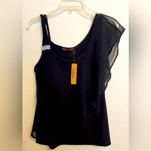 BELLDINI Women Lace Black Top New